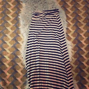 Black and Ivory striped maxi skirt